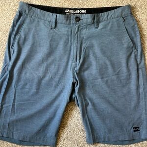 Men’s Blue Billabong Crossfire shorts.